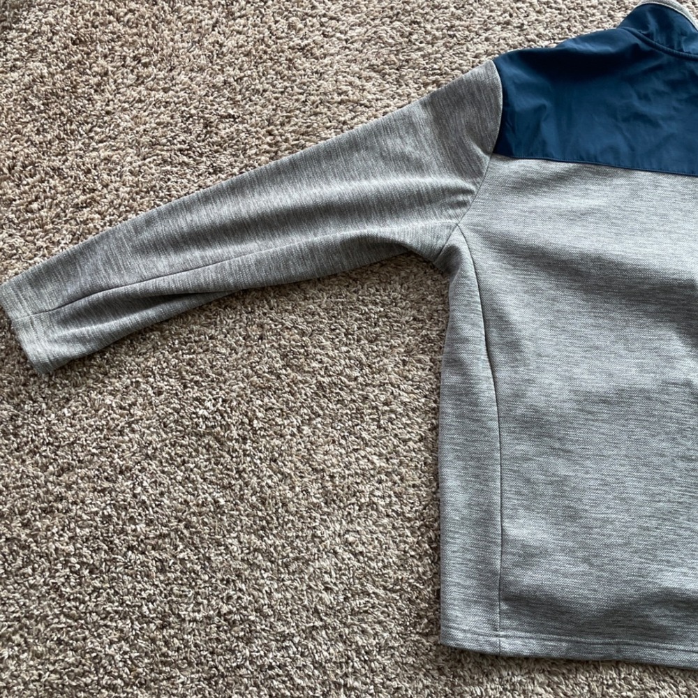 Orvis Mens XL Full Zip Fleece Jacket Grey Navy Blue Classic Collection Sweater - Picture 13 of 16